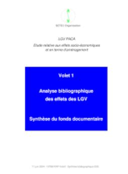 Image de l'Analyse bibliographique des effets des LGV de la région PACA